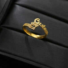 Golden Frosted Crown Ring CUSTOM