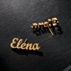 Gold Inscription Earrings CUSTOM