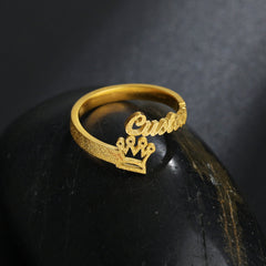 Golden Frosted Crown Ring CUSTOM